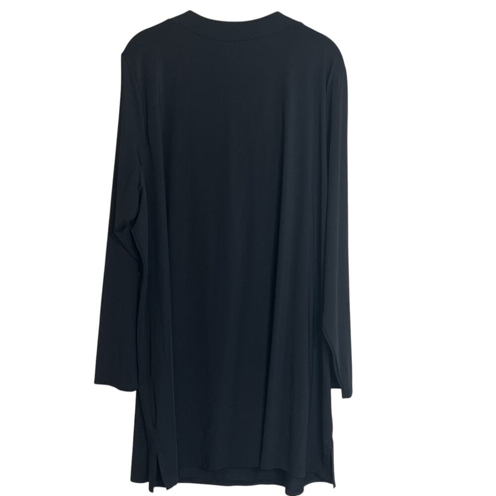 Lands End Womens Swim Cover Up Tunic Embroidered Long Sleeve 2X Black - Picture 3 of 5